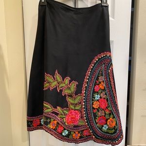 Black embroidered skirt